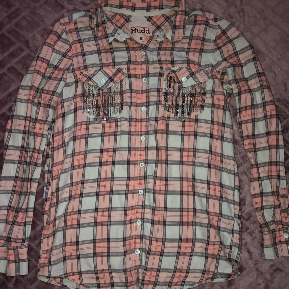 Pink and Light Blue Flannel